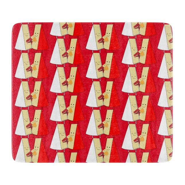 Tabla De Cortar Amantes Del Vino Y El Queso (Anverso)