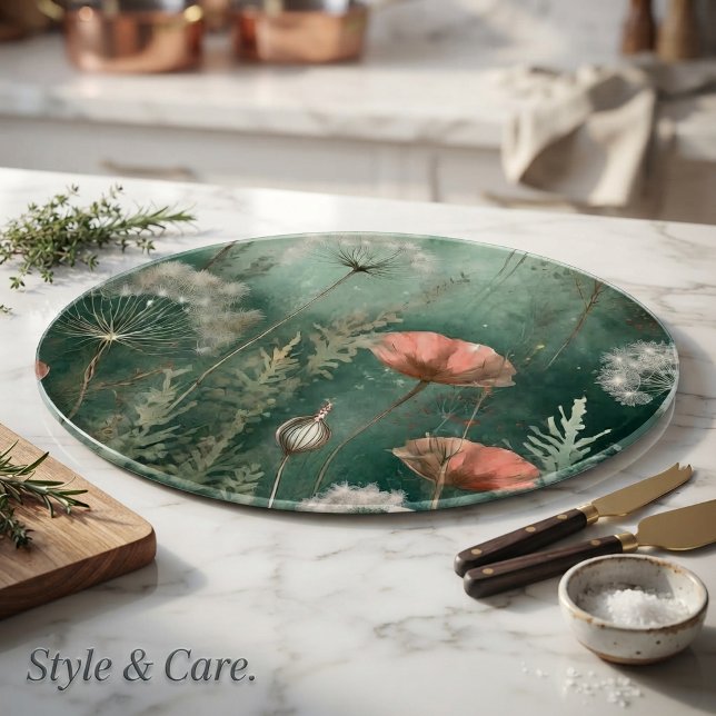 Tabla de cortar Amapolas y Diente de León de Prade (Botanical Meadow Poppies & Dandelion Cutting Board)