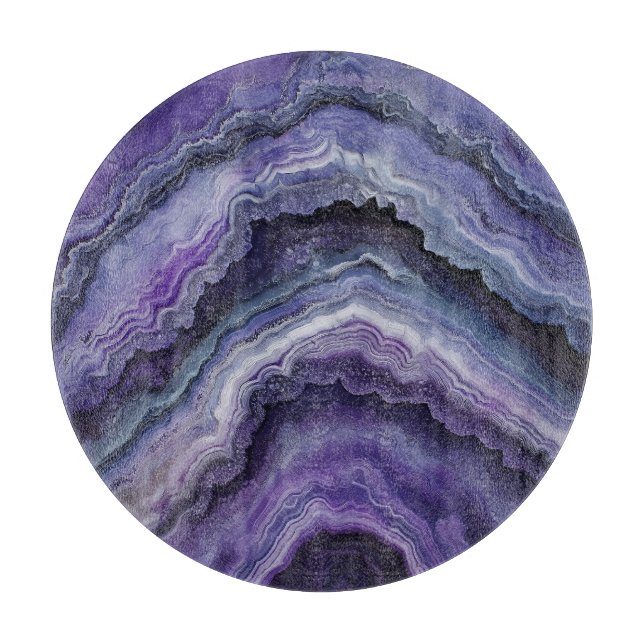 Tabla De Cortar Amethyst Geode Fluid Pour (Anverso)