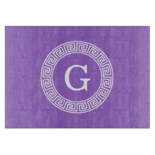 Tabla De Cortar Amethyst What Greek Key Rnd Frame First Monograma