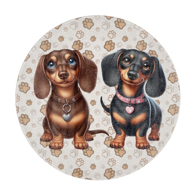 Tabla De Cortar Amigos de Cute Dachshund (Anverso)