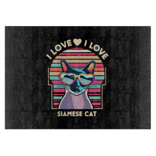 Tabla De Cortar Amo al gato siamés