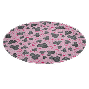Tabla De Cortar Amo mi modelo del ratón en rosa
