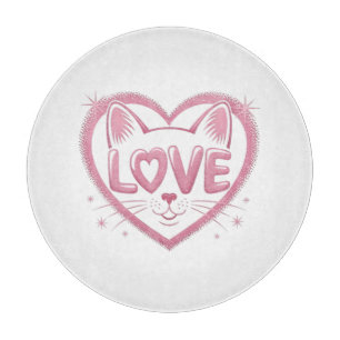 Tabla De Cortar Amor de Gato Brillante