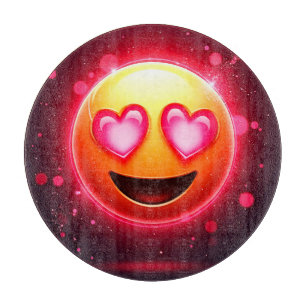 Tabla De Cortar Amor Emoji Struck Resplandor de corazones