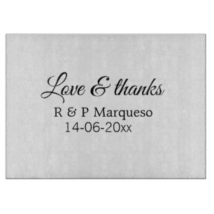 Tabla De Cortar Amor & gracias agregar nombre de la pareja boda ag