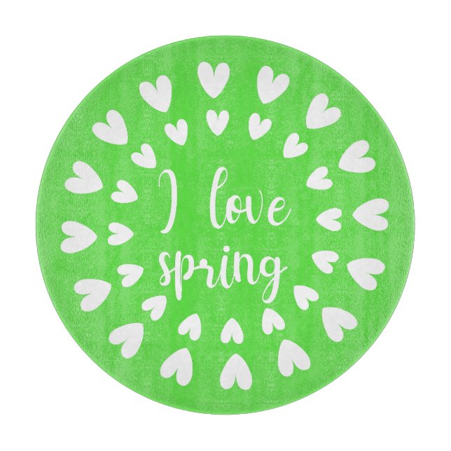 Tabla De Cortar Amor primaveral, corazones pequeños (Anverso)