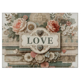 Tabla De Cortar AMOR y capas de flor Tablero de corte