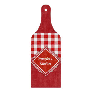 Tabla De Cortar Añadir el nombre Red Gingham Nuevo regalo para el 