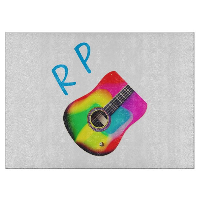 Tabla De Cortar Añadir el nombre texto color de la guitarra acústi (Anverso)