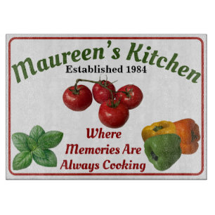 Tabla De Cortar 'Añadir tu nombre' Placa de corte de vidrio para c