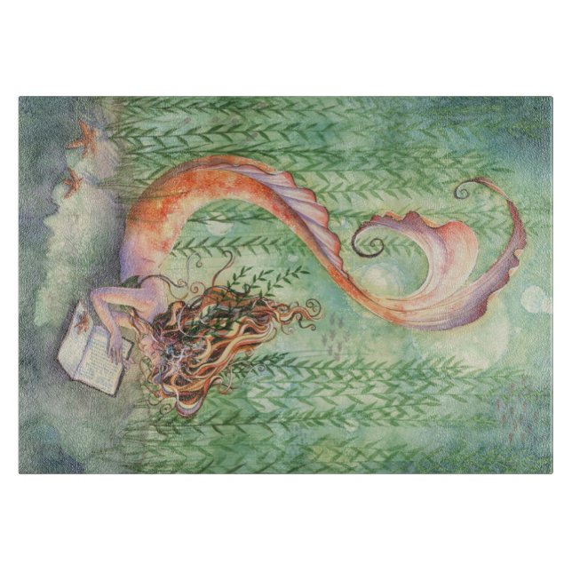 Tabla de cortar anaranjada de la sirena (Anverso)