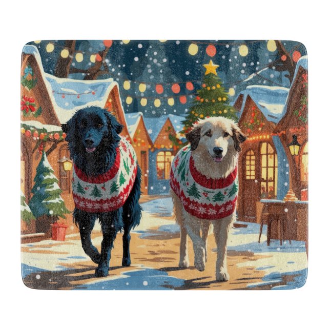 Tabla De Cortar Anatolian Shepherd Dogs Christmas Snow Holiday (Anverso)