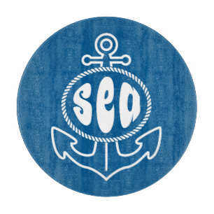 Tabla De Cortar Ancla y el mar