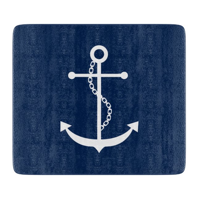 Tabla De Cortar Anclaje azul de la marina (Anverso)