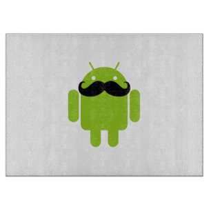 Tabla De Cortar Android Robot Whimsical Mustache Style