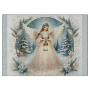Tabla De Cortar Ángel Celestial de Invierno Farol de Esperanza