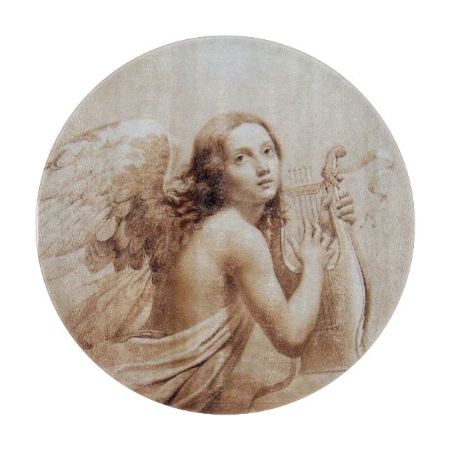 TABLA DE CORTAR ANGEL JUGANDO LYRA SOBRE LAS NUBES (Anverso)