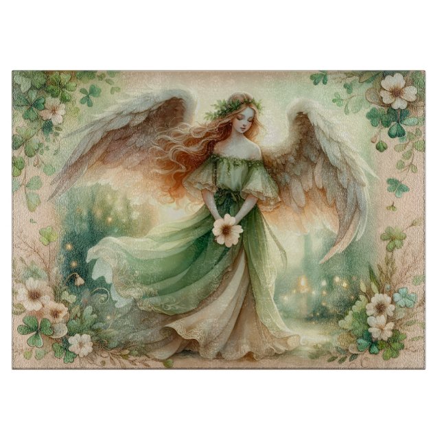 Tabla De Cortar Ángel Serenidad del Trébol (Anverso)