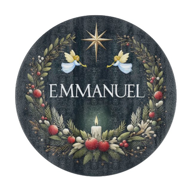 Tabla De Cortar Ángeles Navidades de Emmanuel (Anverso)