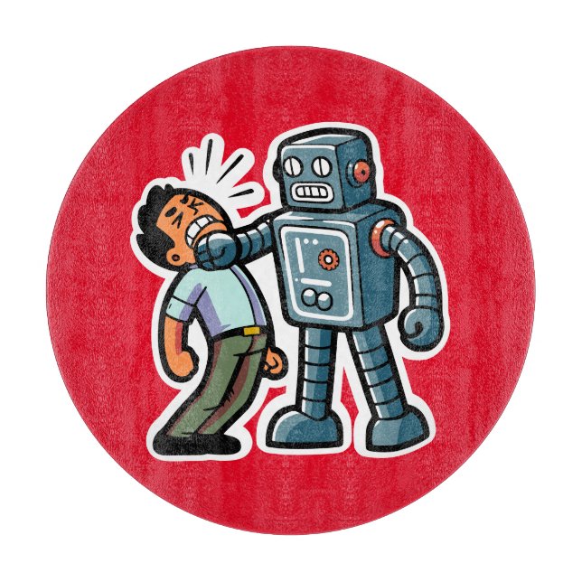 Tabla De Cortar Angry Robot (Anverso)