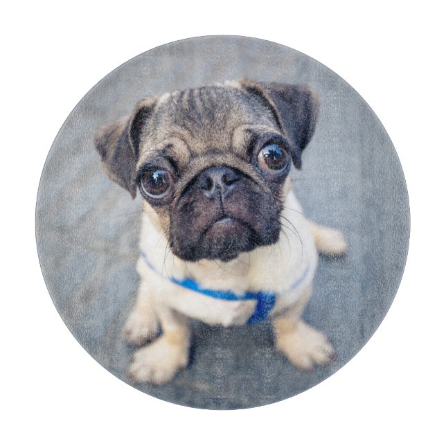 Tabla De Cortar Animales de bebé más afectados | Baby Pug (Anverso)