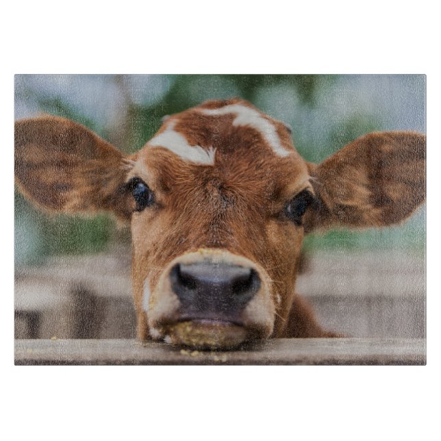 Tabla De Cortar Animales de bebé más afectados | Calvario de vaca  (Anverso)