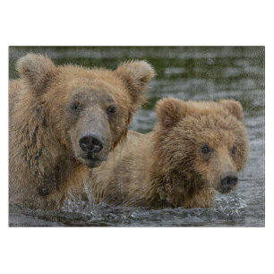 Tabla De Cortar Animales de bebé más afectados Mama Bear y sus C
