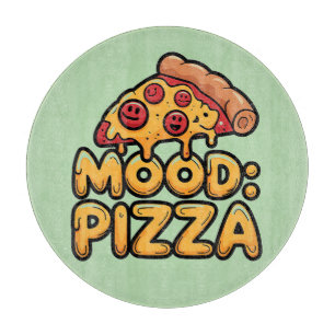 Tabla De Cortar Ánimo: Pizza - Personalizado divertido rebanado co
