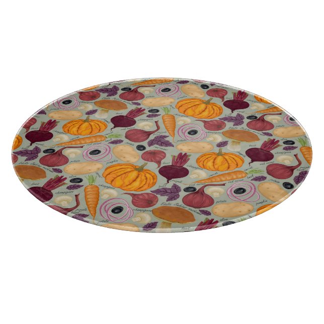 Tabla De Cortar Antecedentes retro de verduras frescas (Borde)