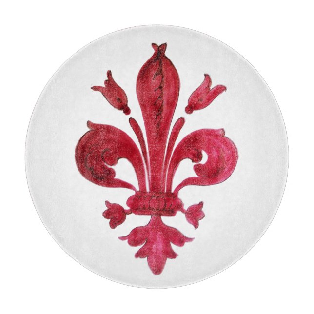 TABLA DE CORTAR ANTIGÜEDAD RED FLEUR DE LIS EN BLANCO HERMOSO (Anverso)