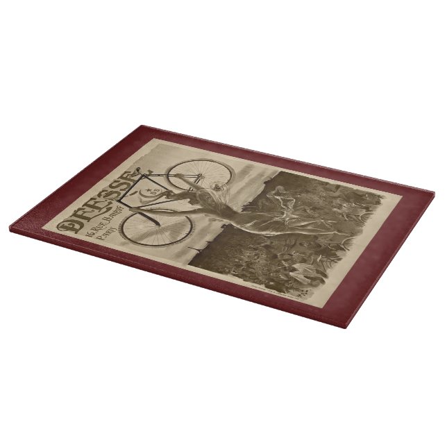 Tabla De Cortar Anuncio de bicicleta francesa antigua (Borde)