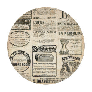 Tabla De Cortar Anuncio de periódico francés de 1897