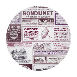 Tabla De Cortar Anuncios de periódicos franceses de época de 1910