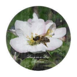 Tabla De Cortar Apple Blossom & Bee Macro Photo | Cutting Board