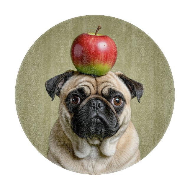 Tabla De Cortar Apple Pug (Anverso)