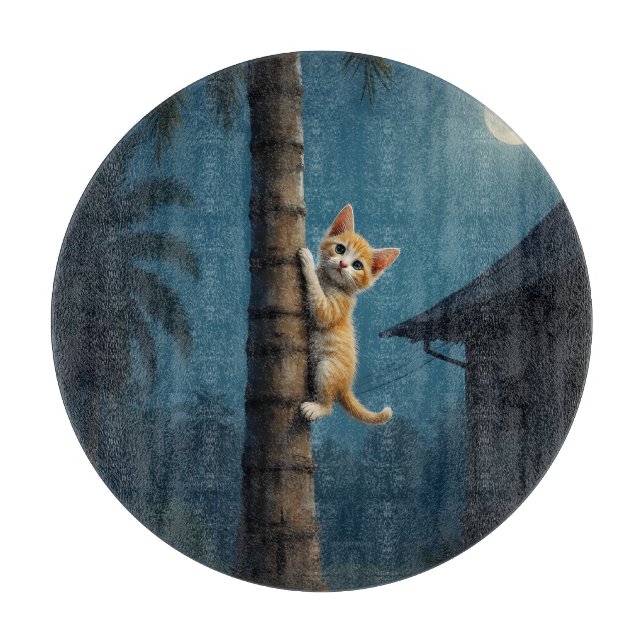 Tabla De Cortar Aprender a Subir – Momento de Gato Adorable (Anverso)