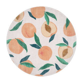Tabla De Cortar Apricot De Peach: Patrón Tropical Sin Marea.