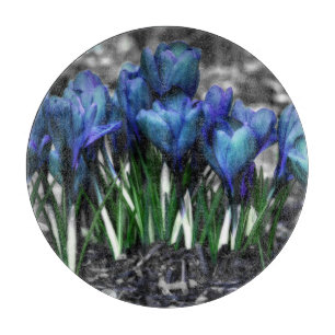 Tabla De Cortar Aqua Blue Crocus Blooms
