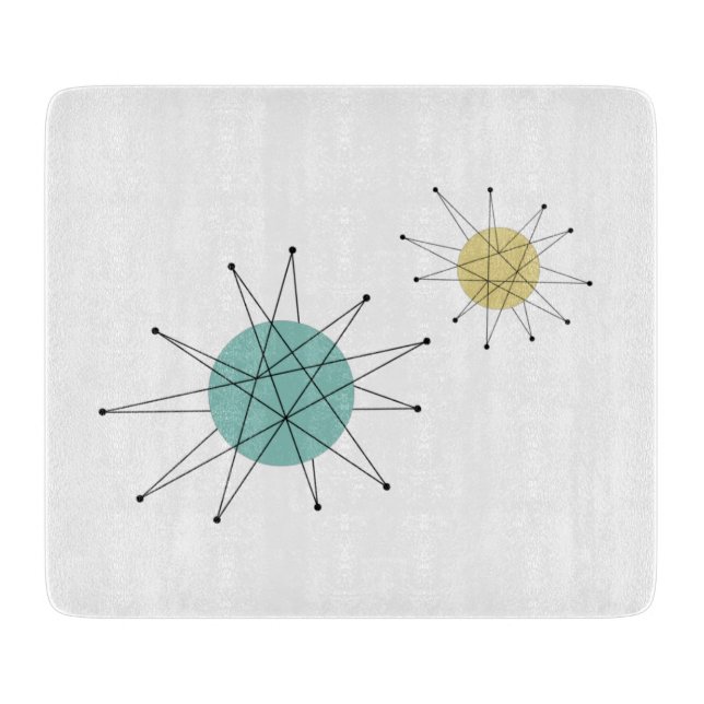 Tabla De Cortar Aqua Blue Yellow Franciscan Starburst MidCentavo (Anverso)