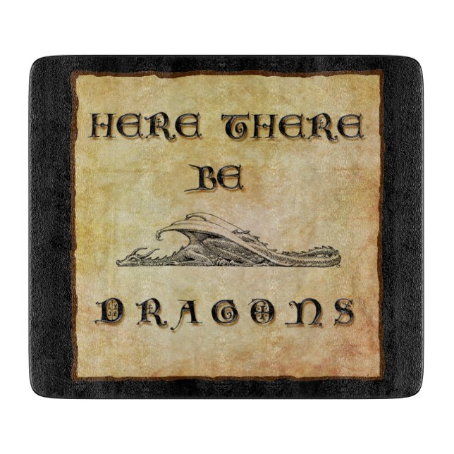 Tabla De Cortar Aquí Hay Dragones (Anverso)