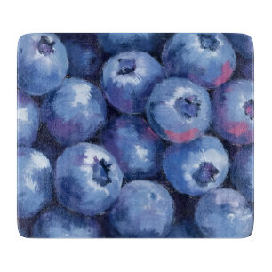 Tabla De Cortar Arándanos Frutas Pintadas a la Acuarela