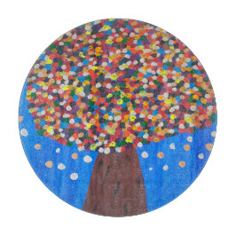 Tabla De Cortar Árbol colorido abstracto