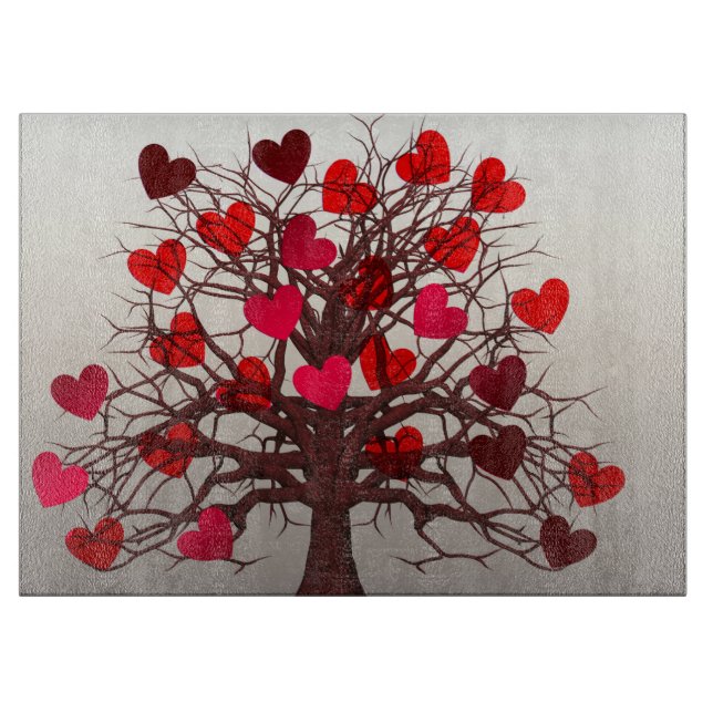 Tabla De Cortar Árbol de corazones (Anverso)