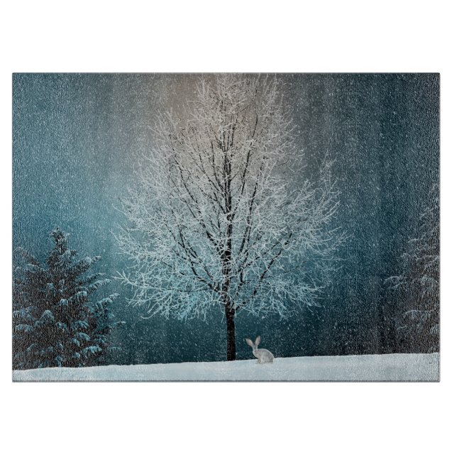 Tabla De Cortar Árbol de escarcha por la noche (Anverso)