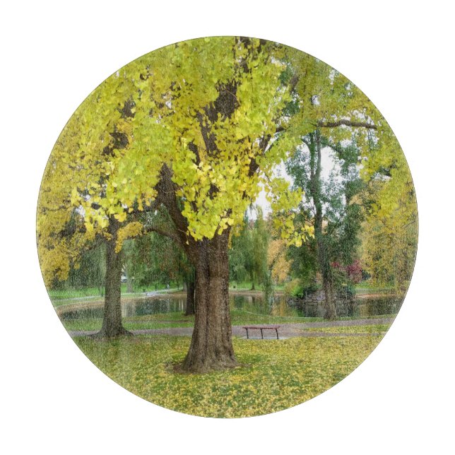 Tabla De Cortar Árbol de guijarros amarillo (Anverso)