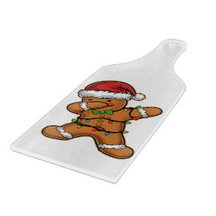 Tabla De Cortar Árbol de jengibre con luz de Navidad haciendo dab