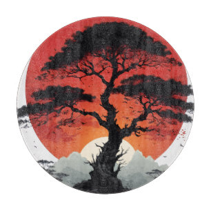 Tabla De Cortar Árbol de la puesta de sol africana
