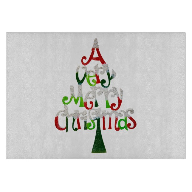 Tabla De Cortar Árbol de navidad muy feliz (Anverso)