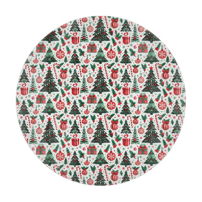 Tabla De Cortar Árbol de Navidad, regalos, caramelos (Anverso)